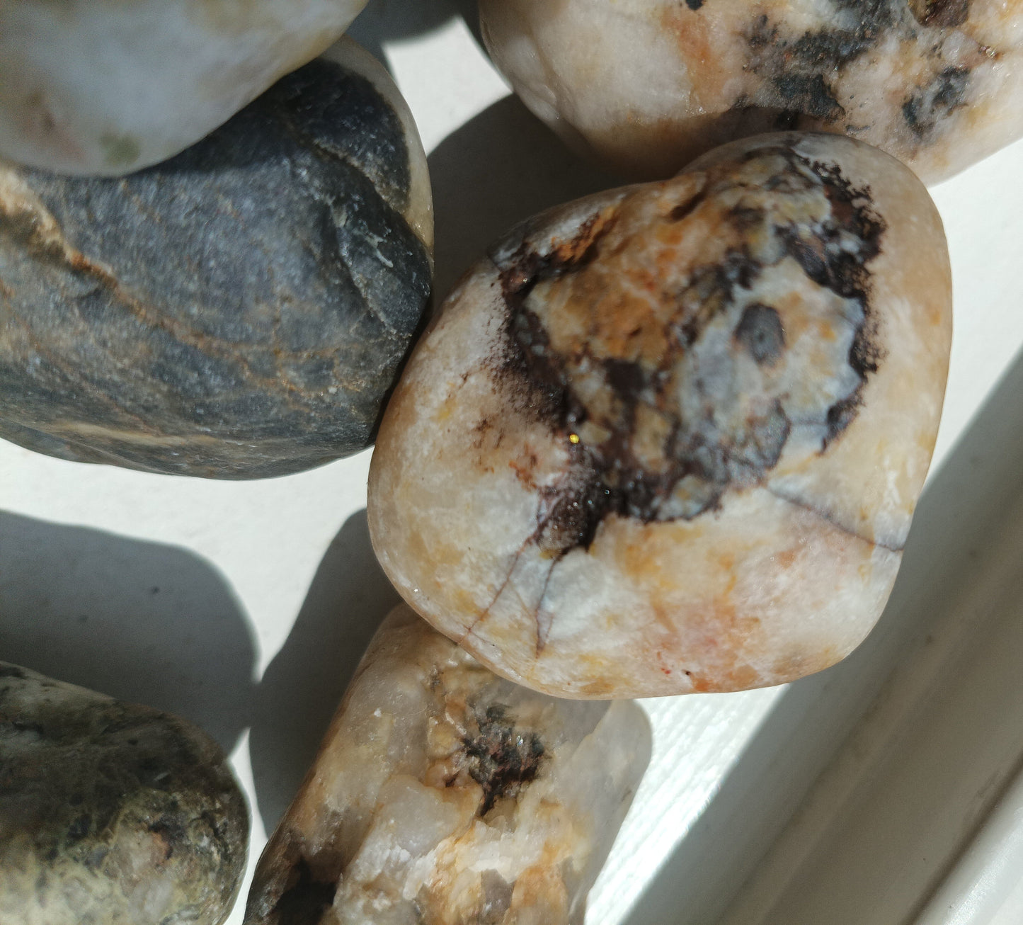 Individual Plymouth granite stone with biotite mica cap