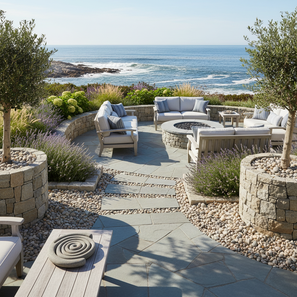 Stunning patio with stone design